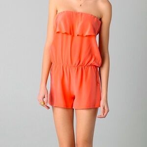 KARINA GRIMALDI SILK ZOE RUFFLE ROMPER